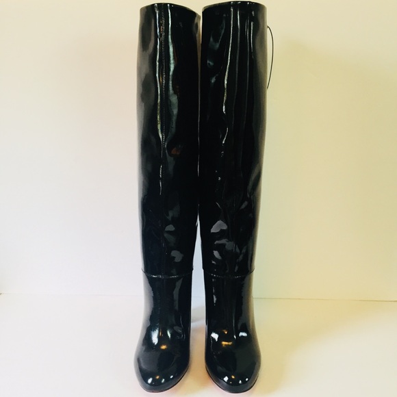 Maxgreat Black Glossy Patent Leather Heeled Boots - Picture 5 of 8